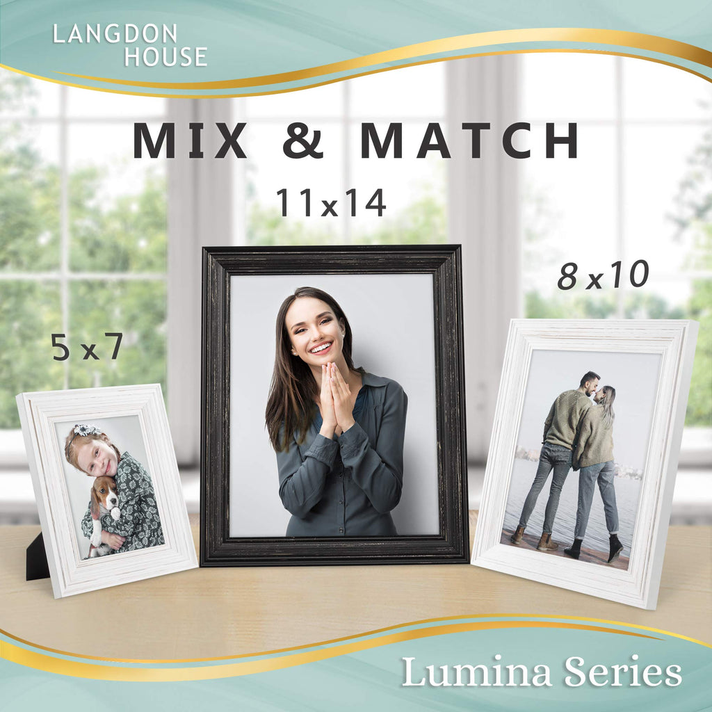11x14 Wood Picture Frames, 2 Pack, Barnwood Black