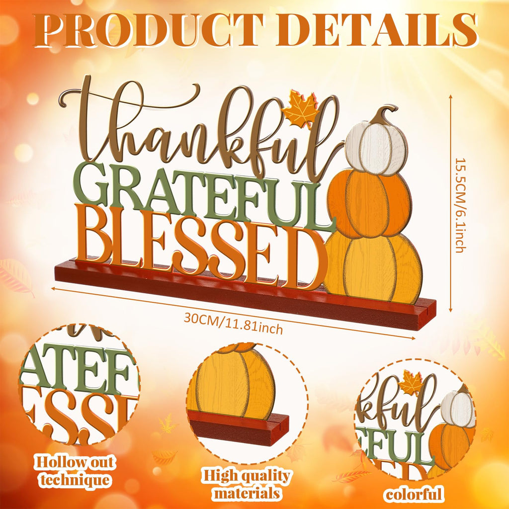 11.81inch Thanksgiving Table Sign Metal Fall Decorations
