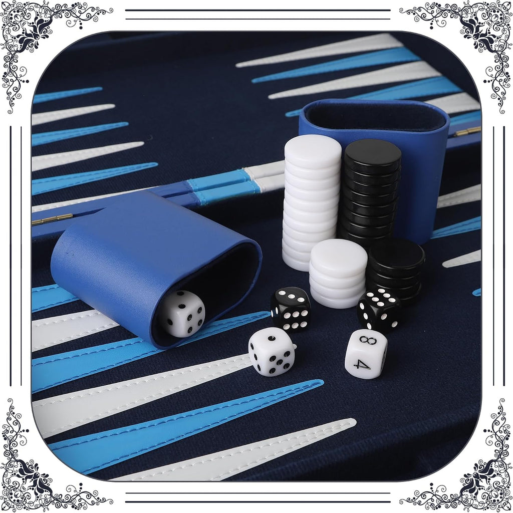 15 inch Backgammon Sets for Adults - Classic Board Game for Adults - Portable Travel Backgammon Set for 2 Players