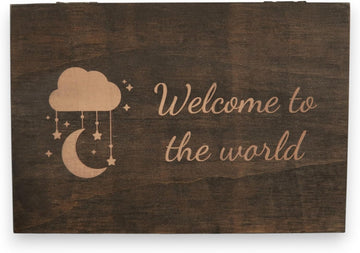 Welcome to the World Baby Memory Box, Engraved Newborn & Baby Shower Gift