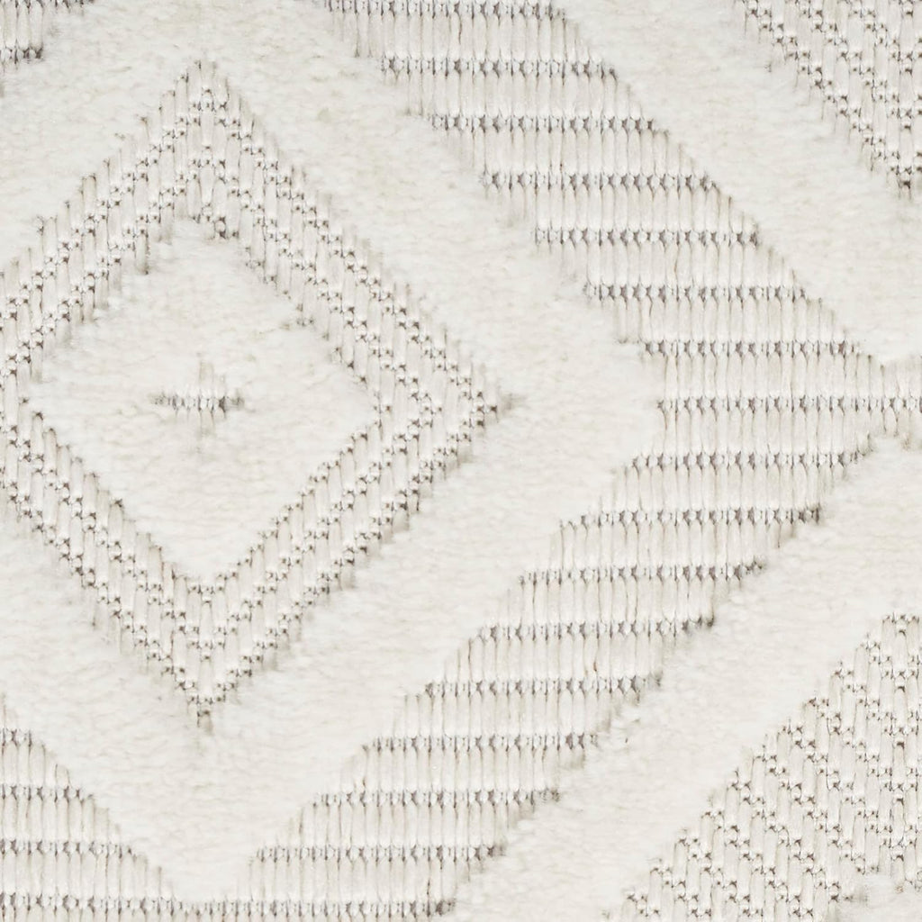 Home Versatile Ivory White 8' x Round Area Rug - Easy Clean, Non Shedding, Bed Room, Living Room, Di