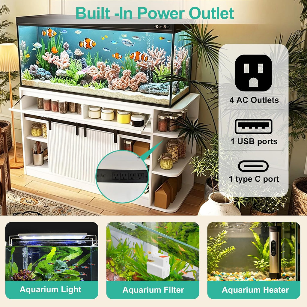 White 55-75 Gallon Aquarium Stand