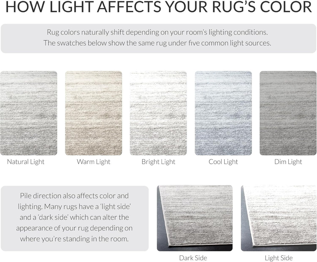 Area Rug 12x15 - Adirondack - Large - Ivory & Silver, Modern Ombre Design, Non Shedding & Easy to Clean