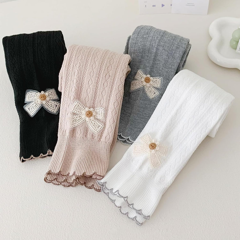 Girls Leggings for Little Girls, 2 Pack Toddler Girl Pants Leggings for Baby Tights Knitted Multi-Colors