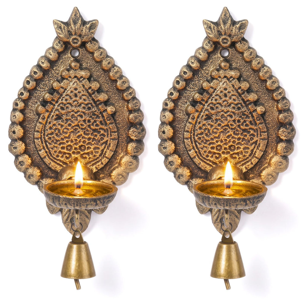 2 Set Diwali Hanging Diya Lamp Wall Candle Holder, Classic