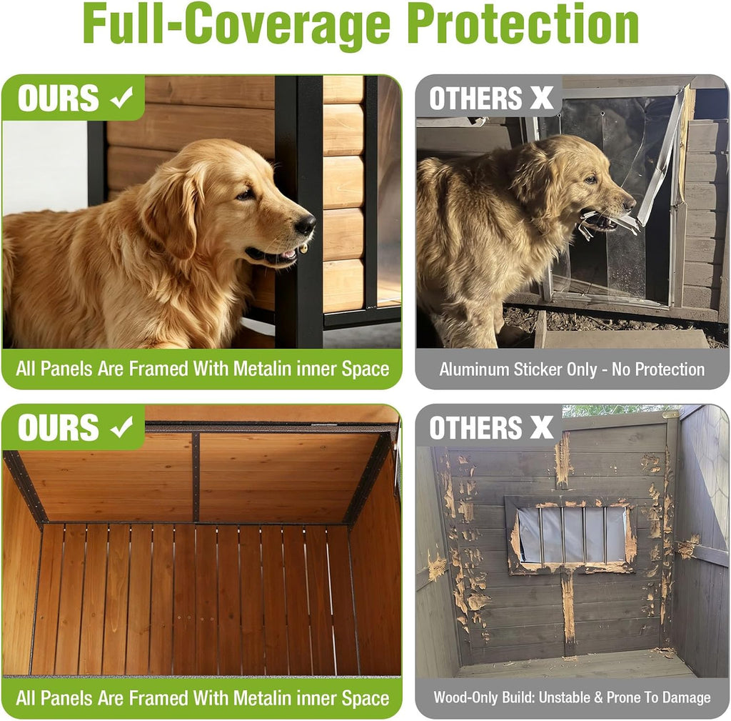 Dog House for Small to Large Sized Dogs, Indoor Outdoor Doghouse Puppy Shelter with Elevated Floor Durable Waterproof