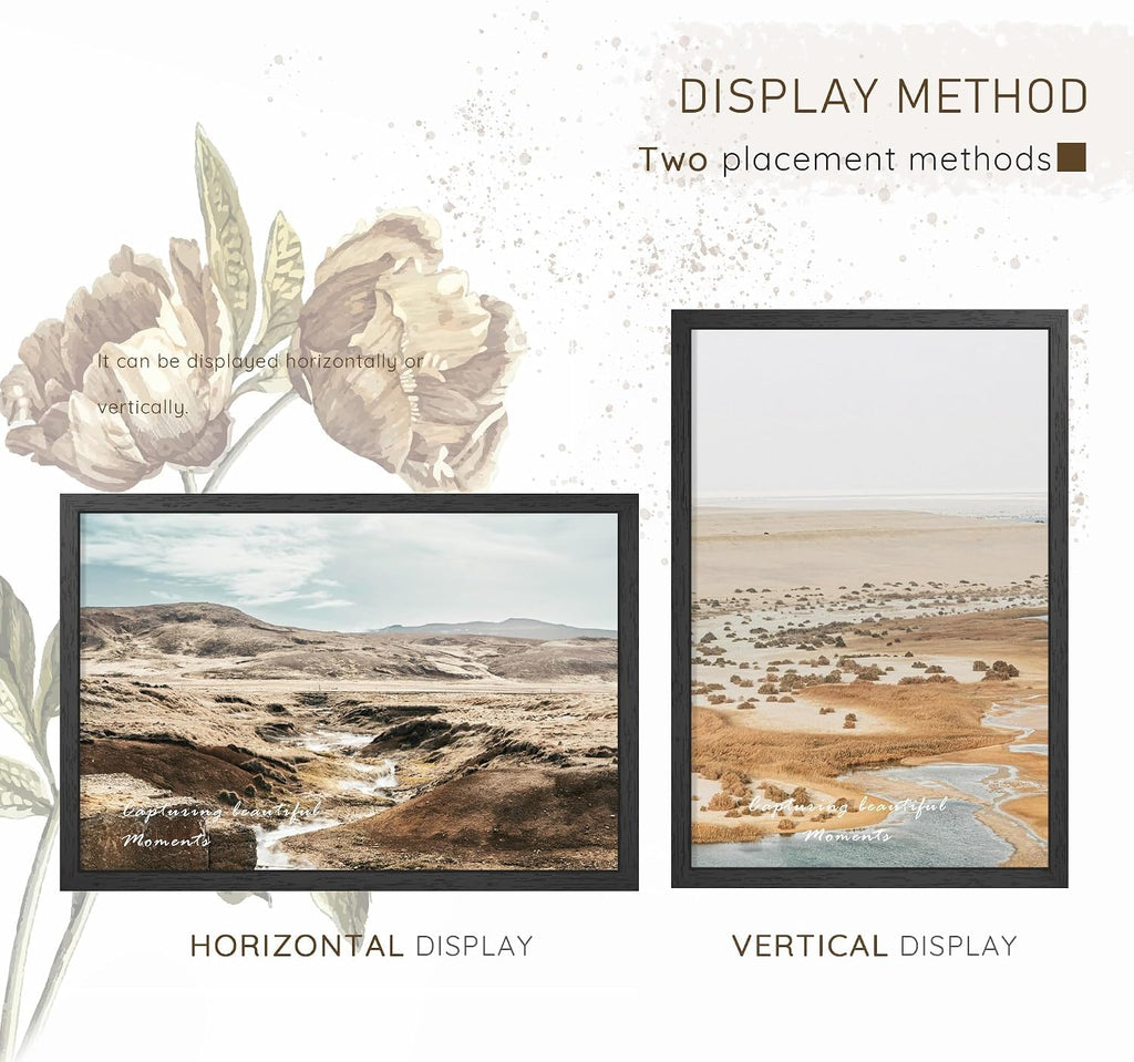 24x36 Solid Wood Poster Frame for Wall Mounting Display,Black | Poster Frames 24 x 36 inches with Polished Plexiglass
