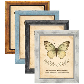 8x10 Picture Frames Set of 4, Rustic Retro Photo Frame(Multicolor)