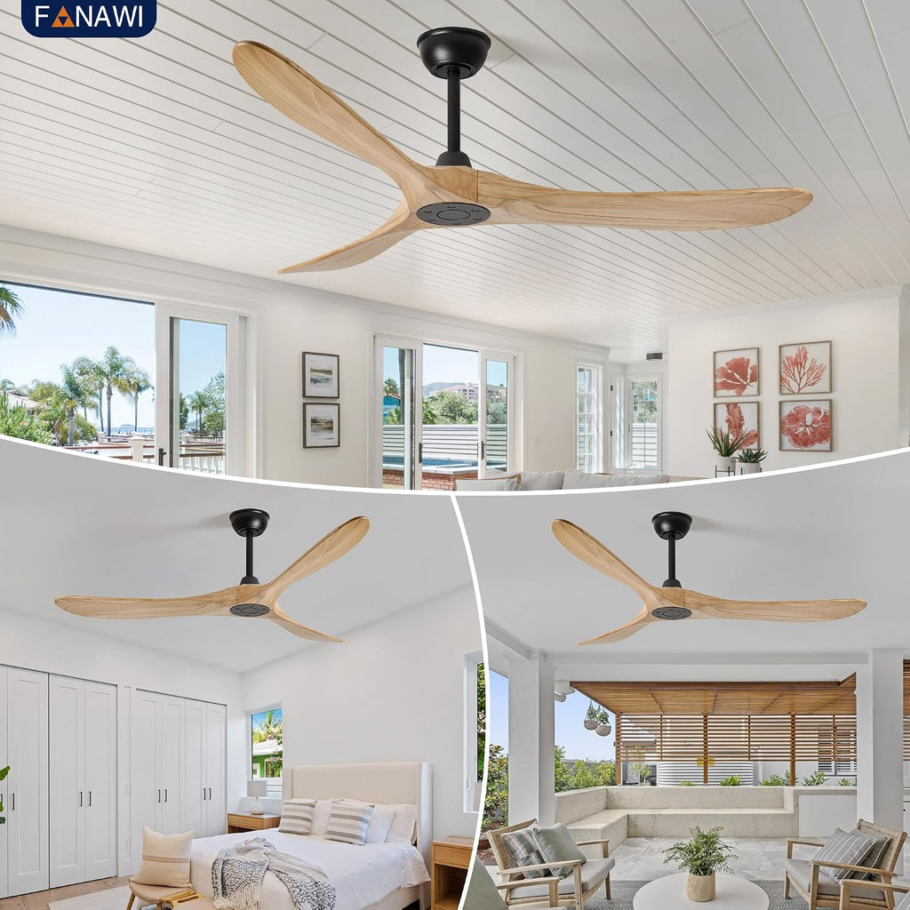 Inspired Maverick Style 60" wood ceiling fan, Matte Black