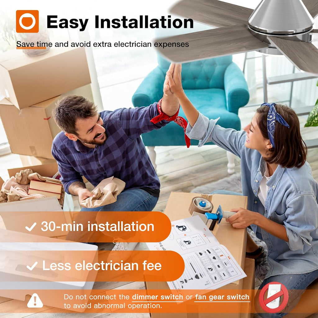 Ceiling Fans with Lights, 32 inch Low Profile Ceiling Fan with Light and Remote Control, Flush Mount, Reversible, 3CCT, Dimmable, Quiet, Nickel Small Ceiling Fan for Bedroom Indoor/Outdoor Use A103-B0CLNMG58R