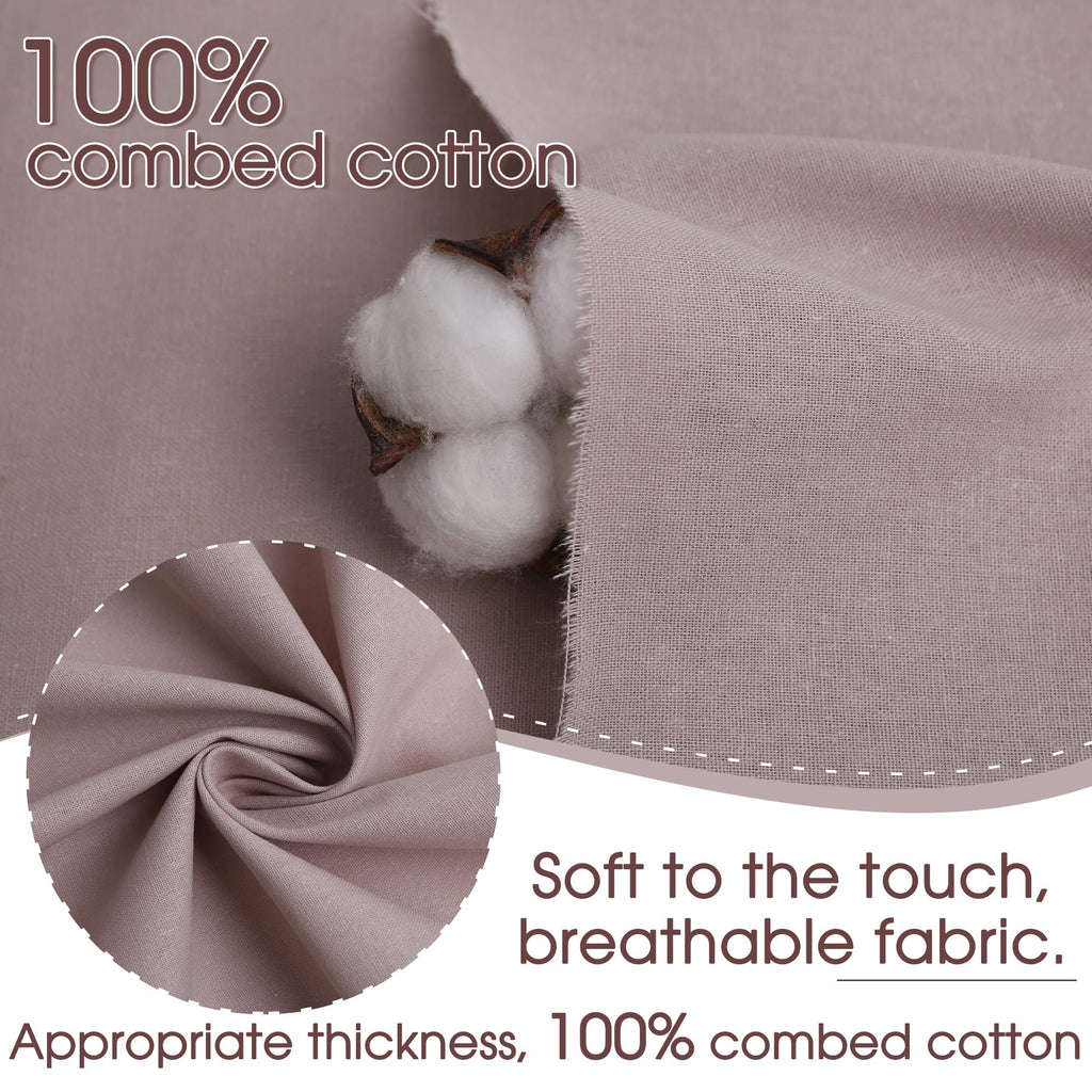 Khaki Gray Cotton Fabric, Natural 100% Cotton Poplin Fabric by The Yard 59 Inches Wide Lining Fabric for Sewing