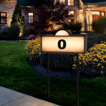 Solar Address Sign with Warm/Cold White, Solar Address Signs for Yard