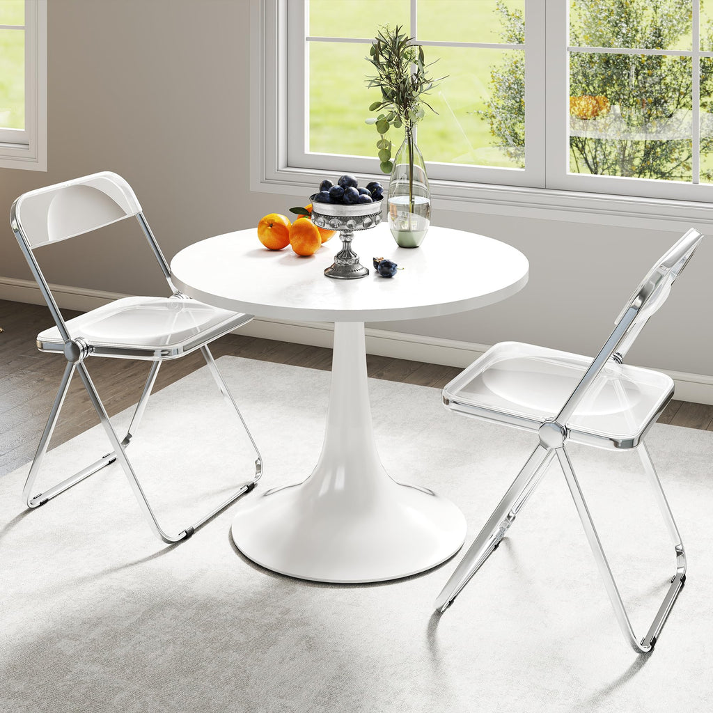 Acrylic Folding Chairs, Foldable & Stackable Clear Chairs with Metal Chrome Frame, Indoor and Outdoor, Party &