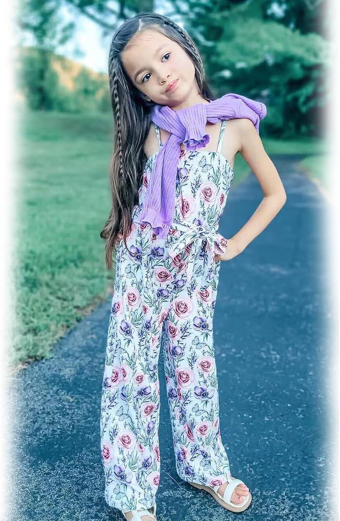 Toddler Little Girl 2 Piece Outfits Long Sleeve Ribbed Knitted Cardigan And Sleeveless Jumpsuit