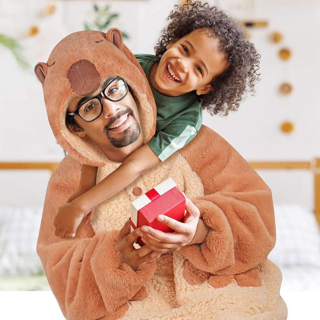 Animal Blanket Hoodie for Adults, Oversized Sweatshirt With Pockets & Sleeves, Soft Sherpa for Warmth, Ideal Gifts