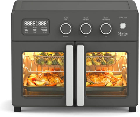 French Door Air Fryer Toaster Oven Combo, 34QT Countertop Convection, 12-in-1, Bake, Broil, Roast, F
