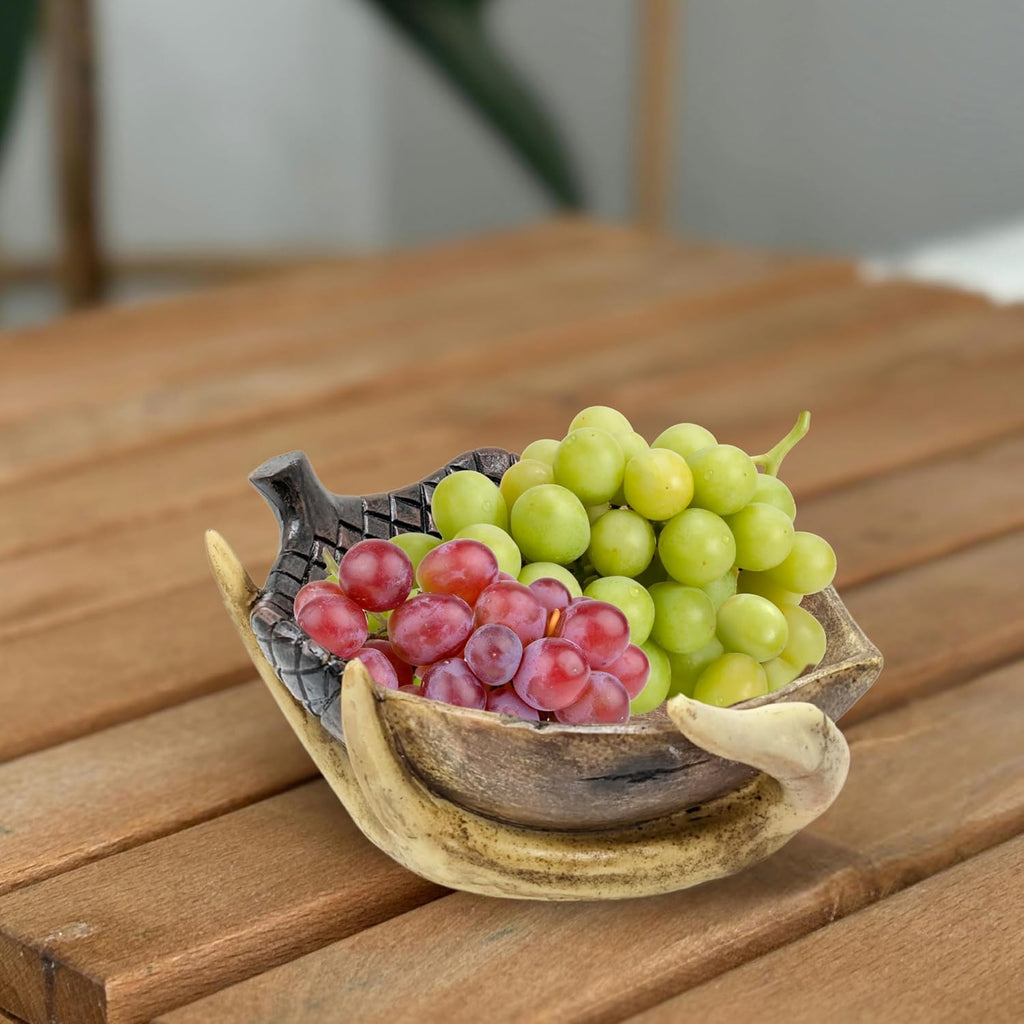 Antler & Acorn Resin Bowl - Rustic Woodland Decor for Cabin or Lodge - Candy Dish, Trinket Holder, Key Bowl, or