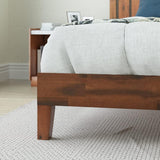 Vivek Deluxe Wood Platform Bed Frame with Headboard, Wood Slat Support, No Box Spring Needed, Easy Assembly, King