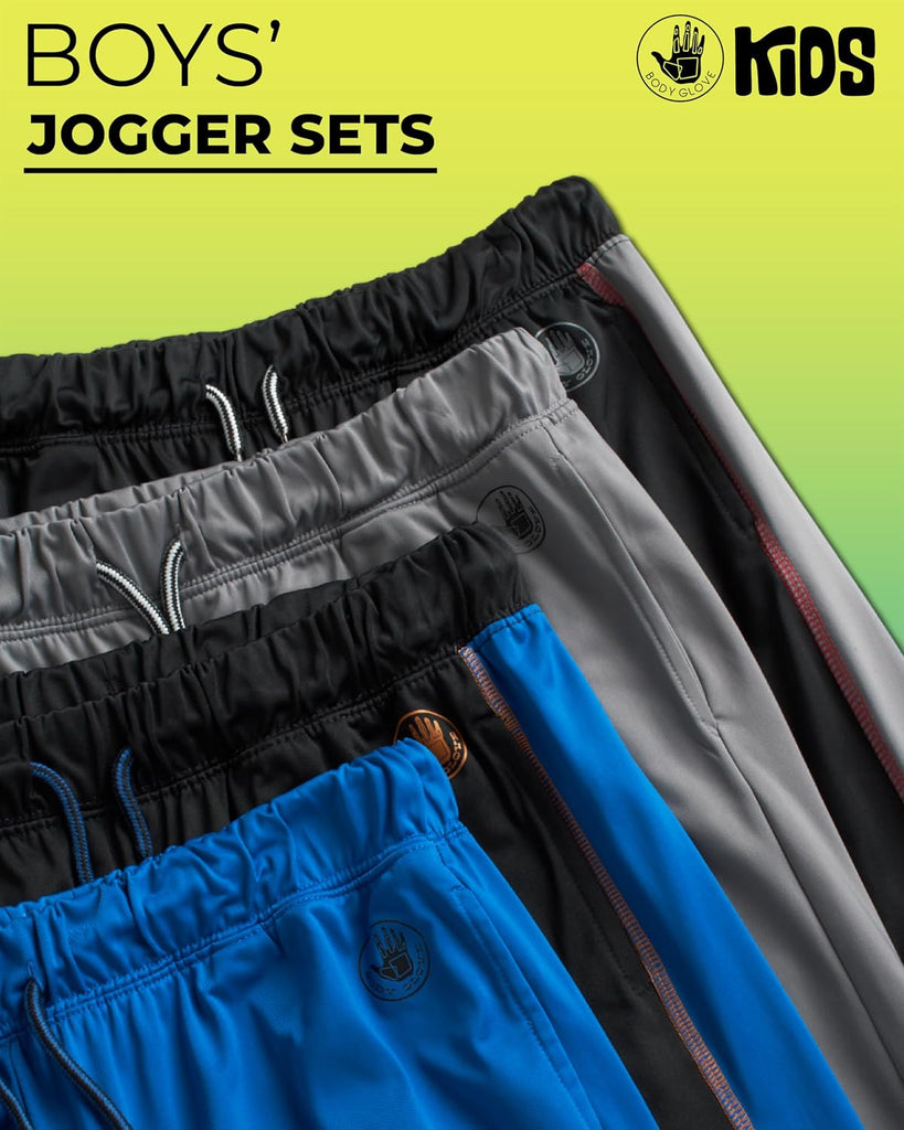 Boys Sweatpants 4 Pack Active Performance Tricot Jogger Pants