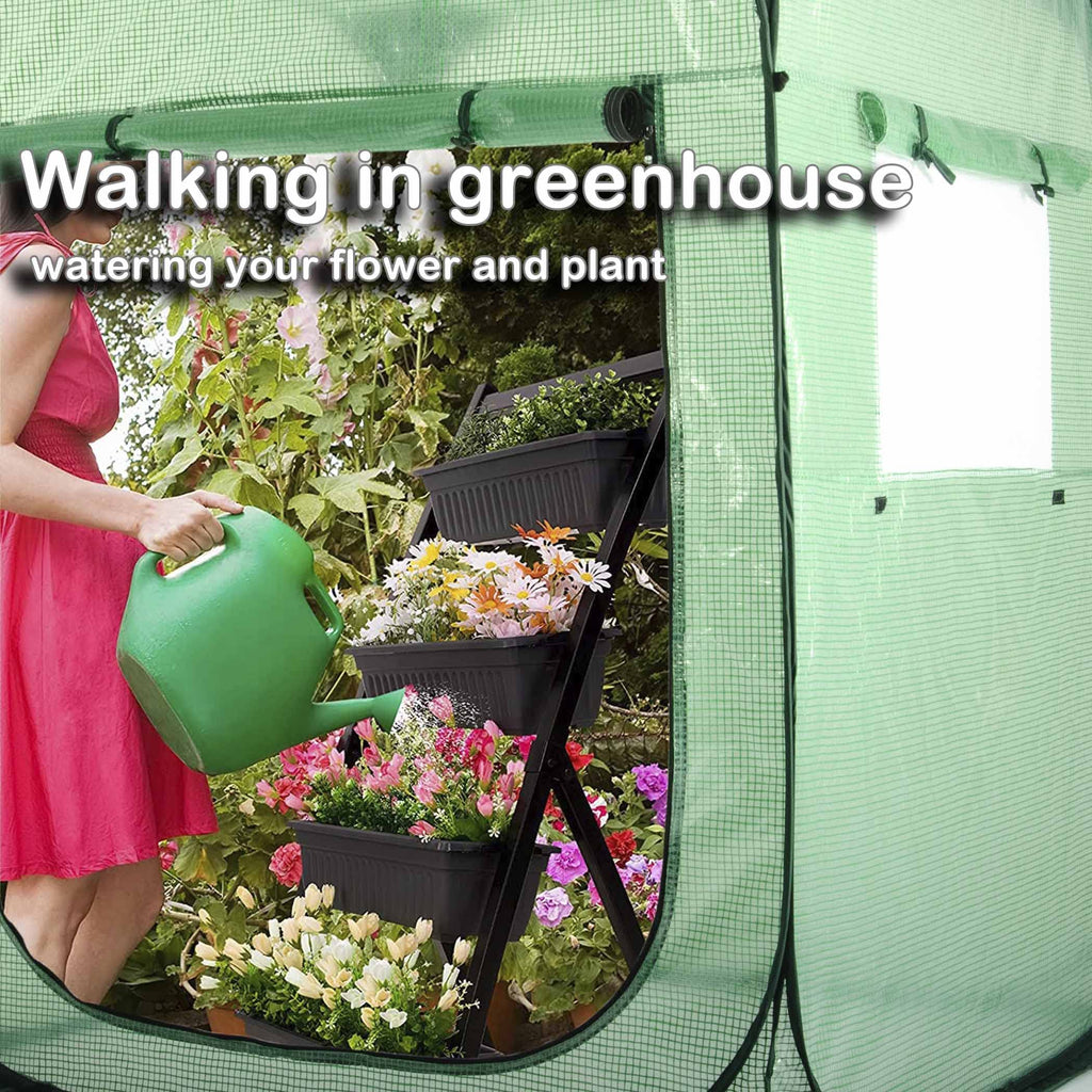 Pop Up Greenhouse Tent, Portable X-Large Walk-in Flower House, Indoor Outdoor Gardening Plant Sunshine Room with PE