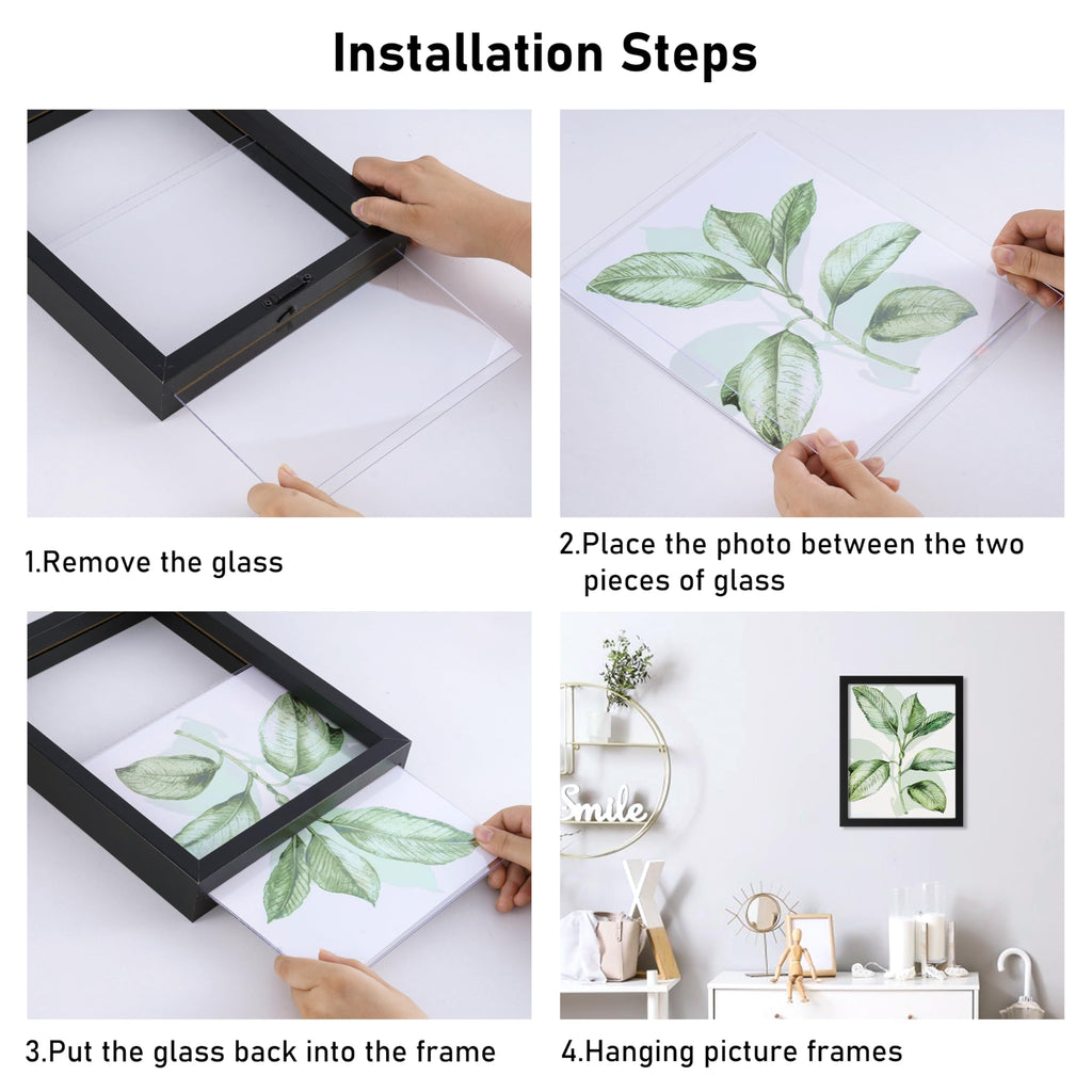 8x10 Floating Picture Frame 2 Pack, Black