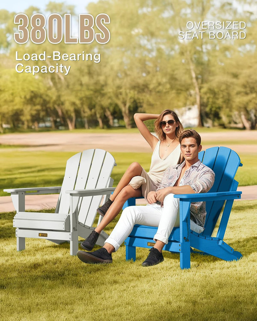 Folding Adirondack Chair Wood Texture, Patio Chairs Weather Resistant, Outdoor Chair, Lawn Chair with Cup Holder