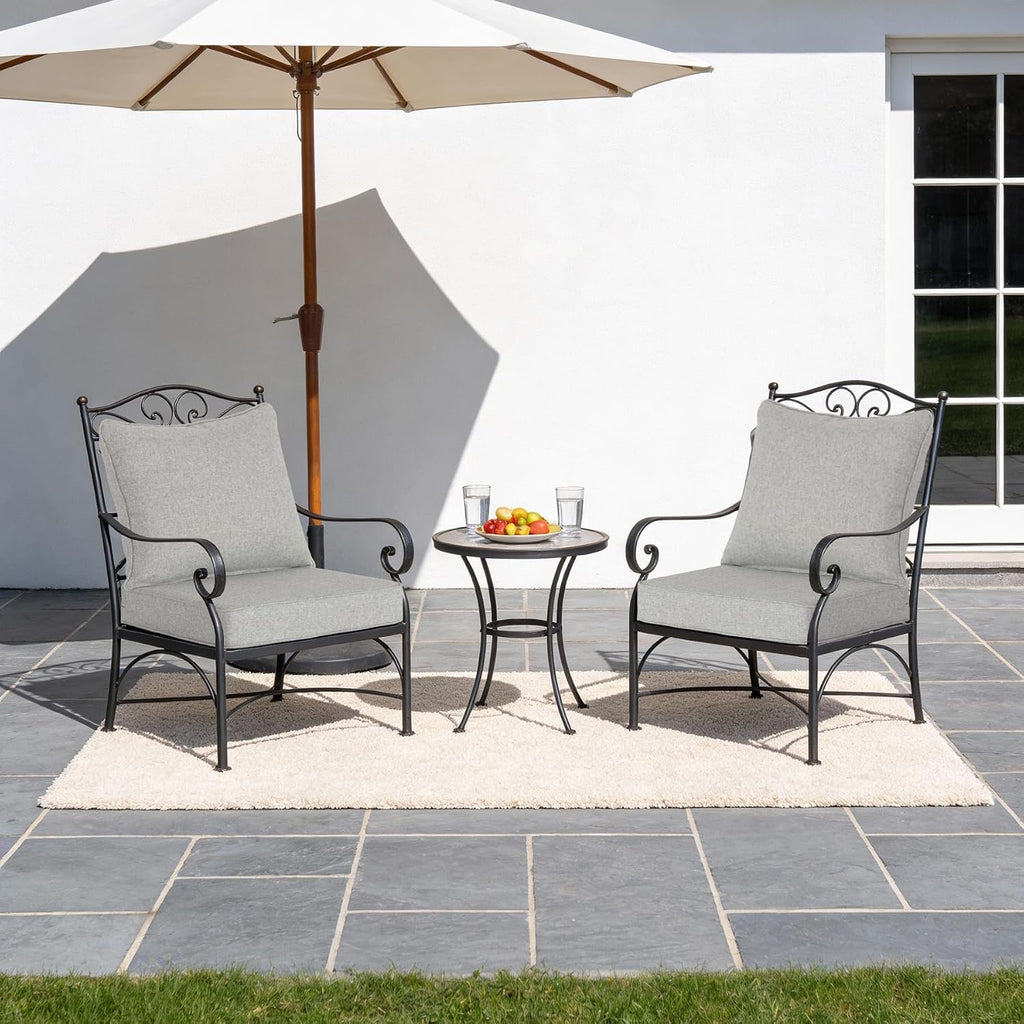 24x24 Inch Outdoor Deep Seat Cushions Set of 2,Thick High-Density Foam, Water-Resistant, Piped Edges & YKK Hidden