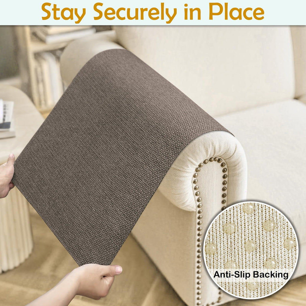 Couch Arm Covers, Waterproof Armrest Cover for Sofa, Loveseat, Armchair, Non-Slip Recliner Arm Cover, Sofa Arm