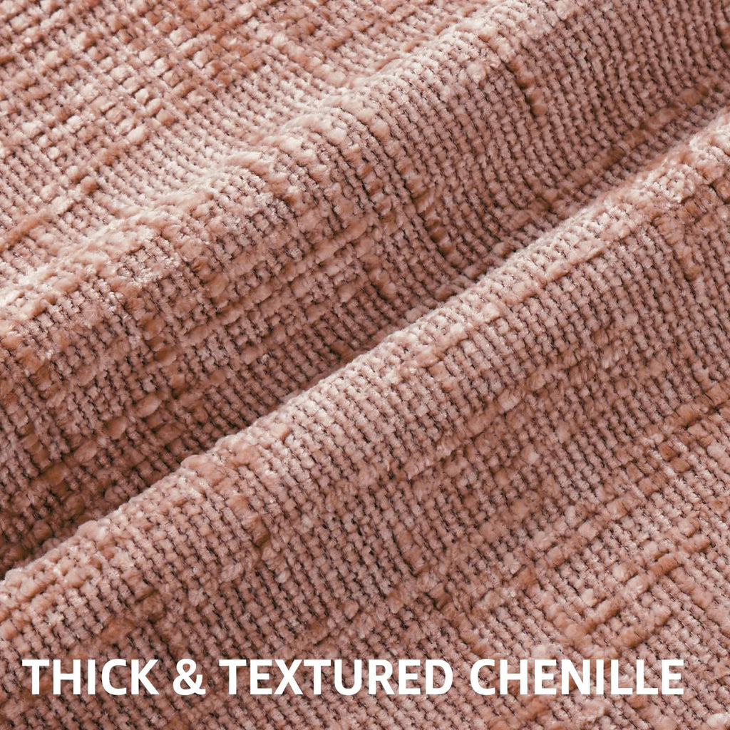 Textured Chenille Throw Pillow Covers 20x20 Set of 2 Pink