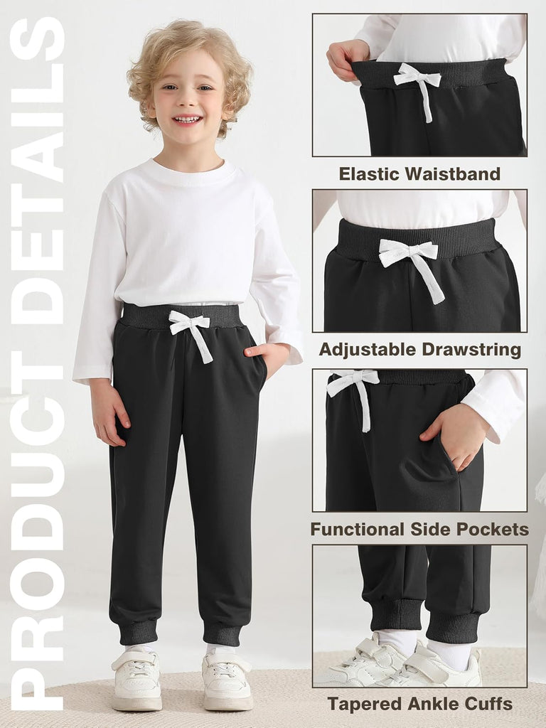3 Pack Toddler Boys Sweatpants Active Jogger Pants for Kids