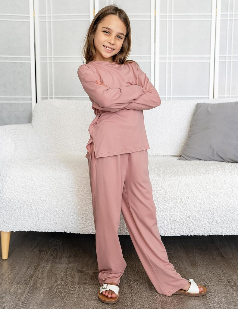 Girls Pajamas Cute Long Sleeve and Pants Pjs Set Kids Sleepwear