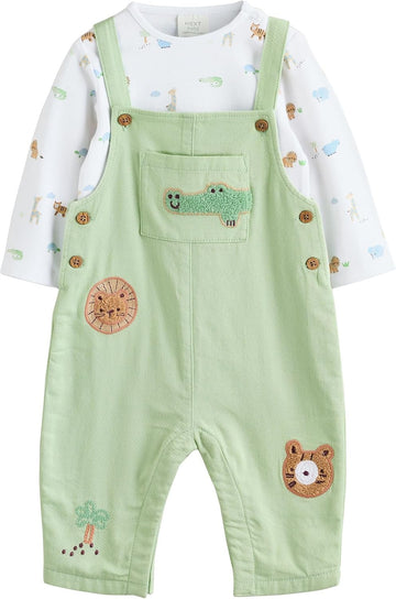 Baby Twill Dungarees and Bodysuit Set