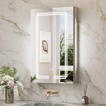 20 x 32 in LED Medicine Cabinet with Lights, Front & Side Light
