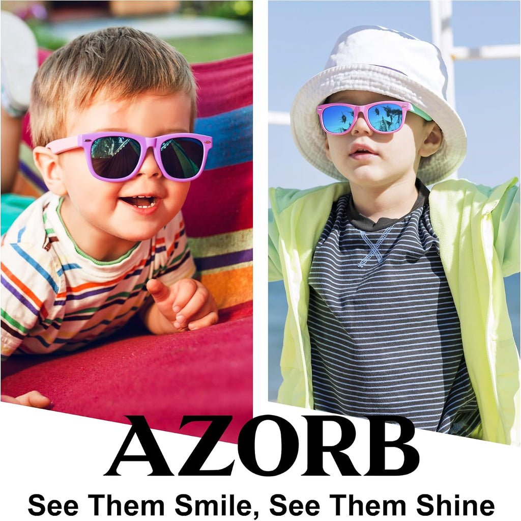 Kids Polarized Sunglasses for Boys Girls, Flexible TPEE Frame