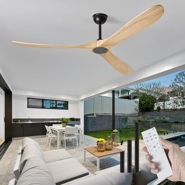 Inspired Maverick Style 72" wood ceiling fan, Matte Black