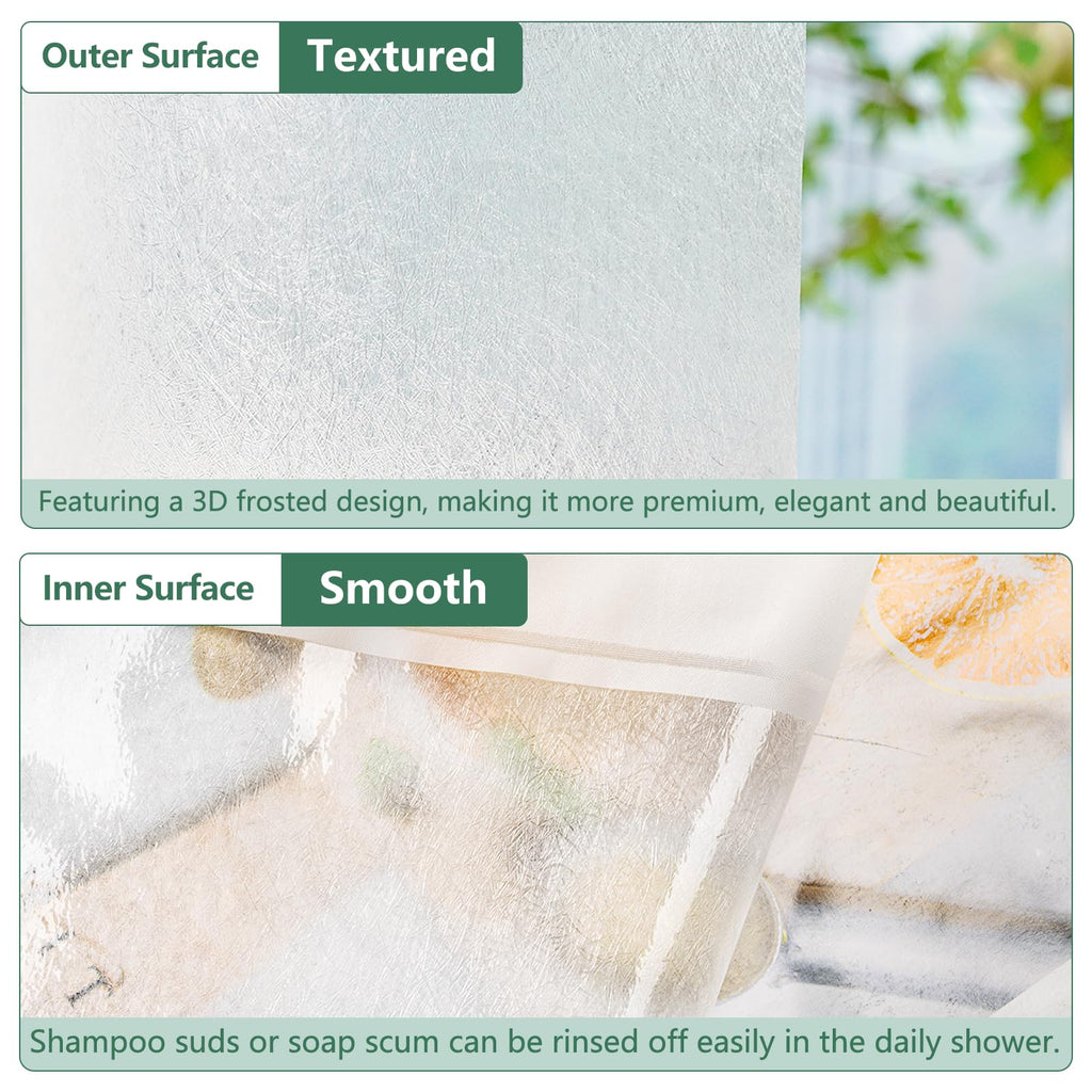 Waterproof Frosted Shower Curtain Liner Extra Tall 72 x 90 Inch, Bpa-Free EVA Shower Liner with 3 Extra-Large