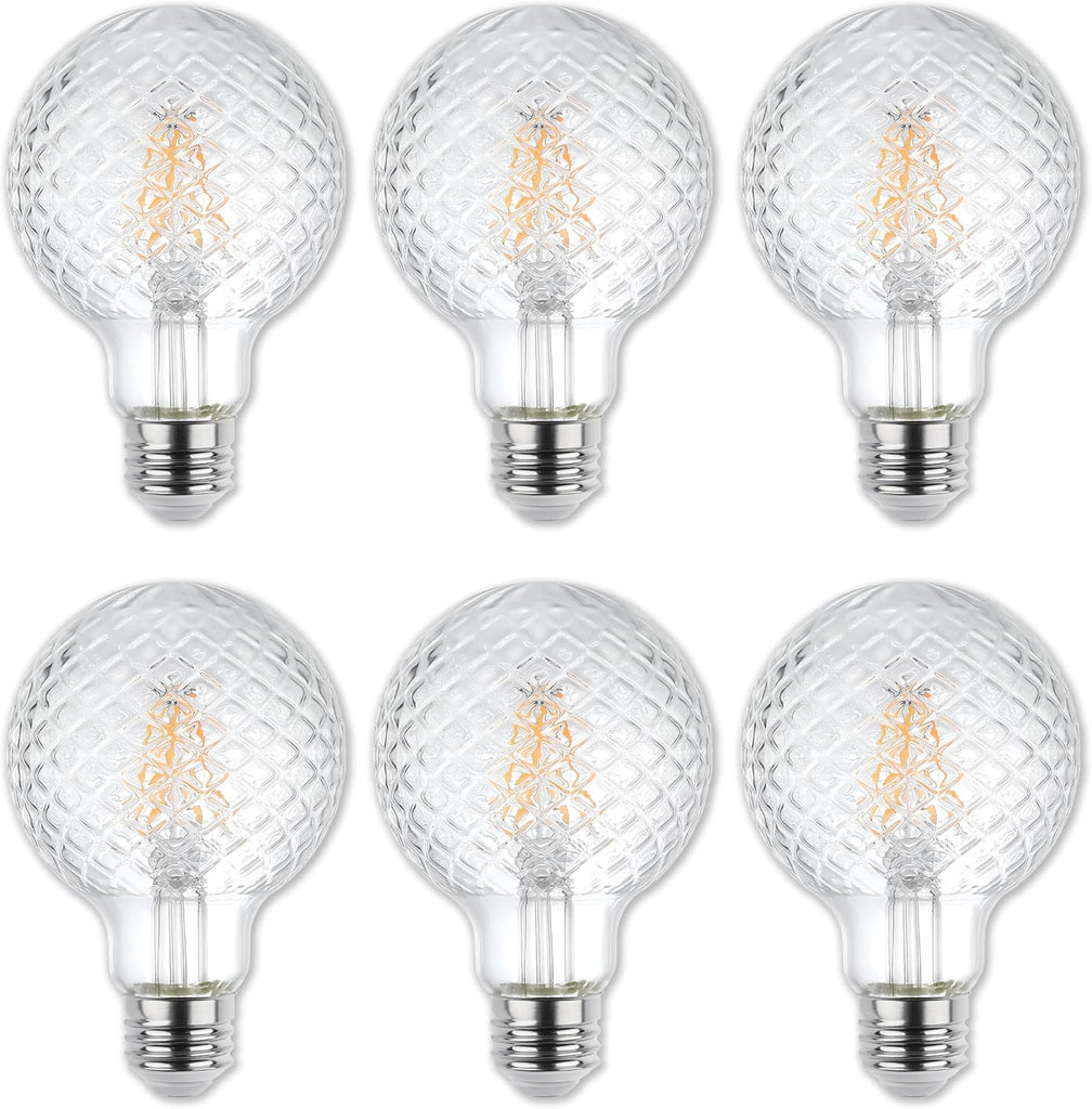 5268000 5.5 Watt (40 Watt Equivalent) Cut Glass G25 Dimmable Clear Filament LED Light Bulb, Medium Base