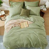 Queen Comforter Set - 7 Pieces Sage Green Soft Bed in a Bag Queen with Fitted Sheet, Flat Sheet, 2 Pillow Shams