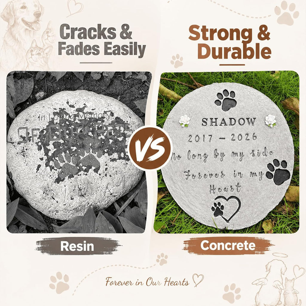 DIY Pet Memorial Stone Mold Dog Memorial Gift for Loss of Dog Sympathy Gift