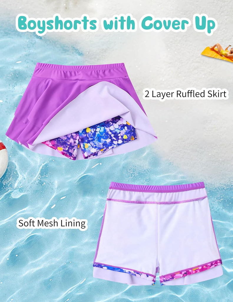 Girls Tankini Swimsuit Two Piece Bathing Suits with Shorts