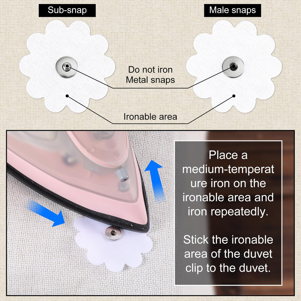 16pcs Duvet Metal Snaps to Hold Comforter