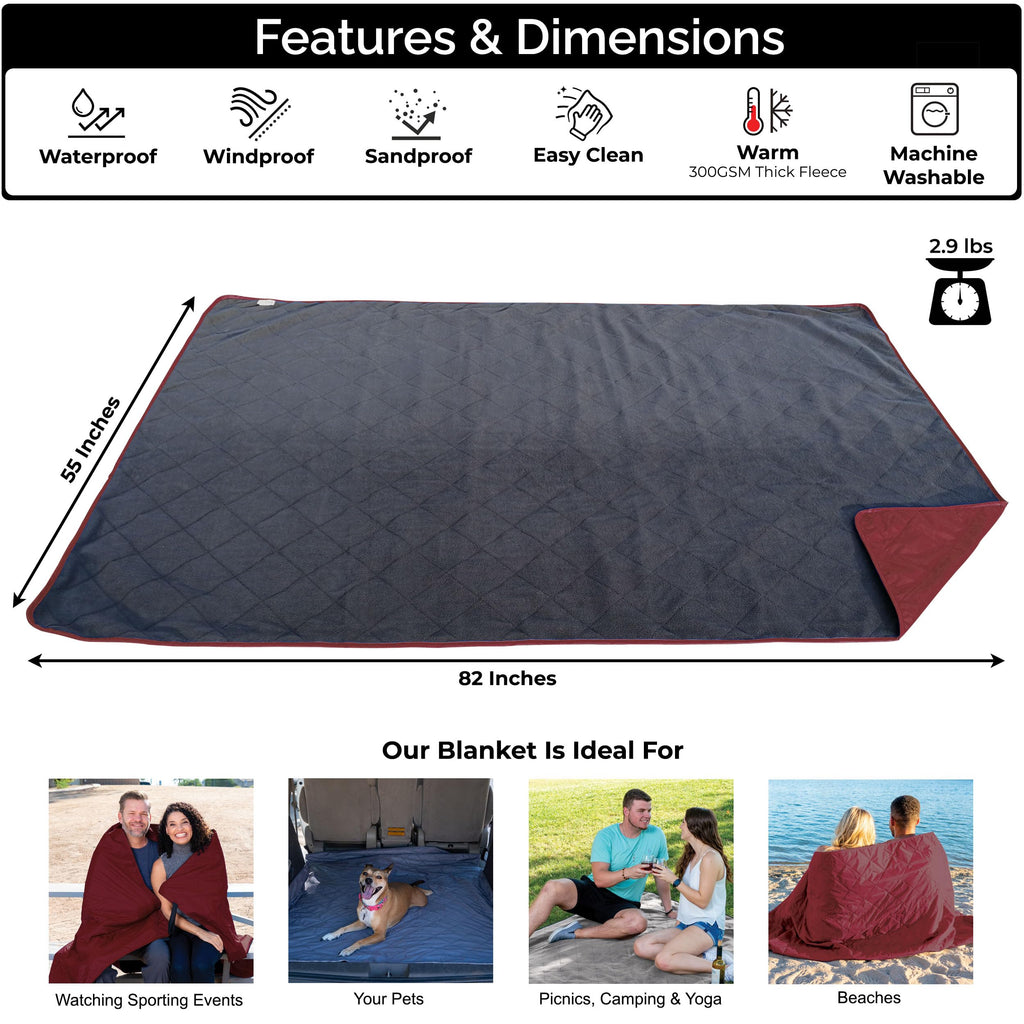 Waterproof Outdoor Blanket for Sporting Events - Warm, Dry & Comfortable