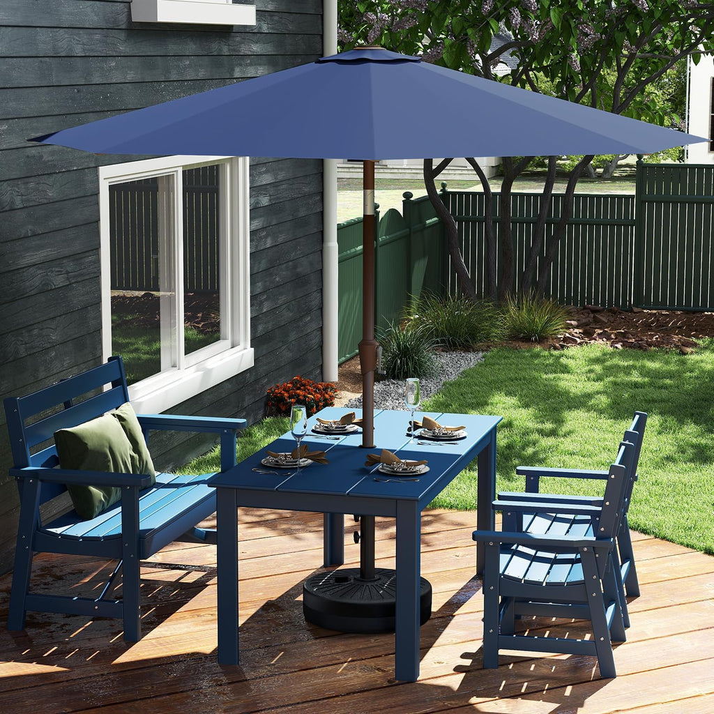 9-FT-Patio-Umbrella | Outdoor-Table-Umbrellas | 8 Sturdy Fiberglass Ribs | Push Button Tilt & Crank | Waterproof