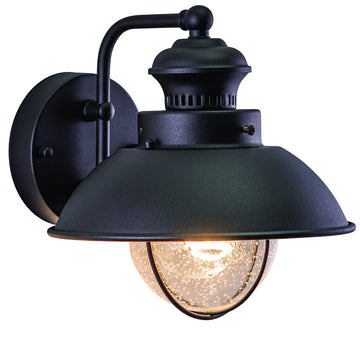Harwich 1-Light Black Coastal Outdoor Wall Sconce, 8 in. H