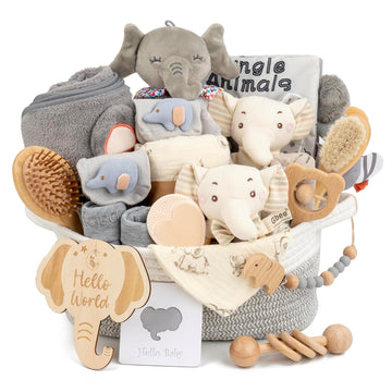 Baby Boy Gift Basket, Piece Newborn Boy Shower Gift, Bath & Grooming(Type - Elephant)