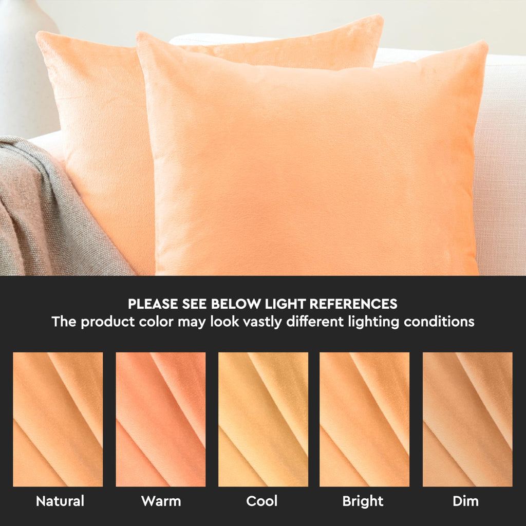 XO Velvet Throw Pillow Covers, No Inserts 20"x20" Peach