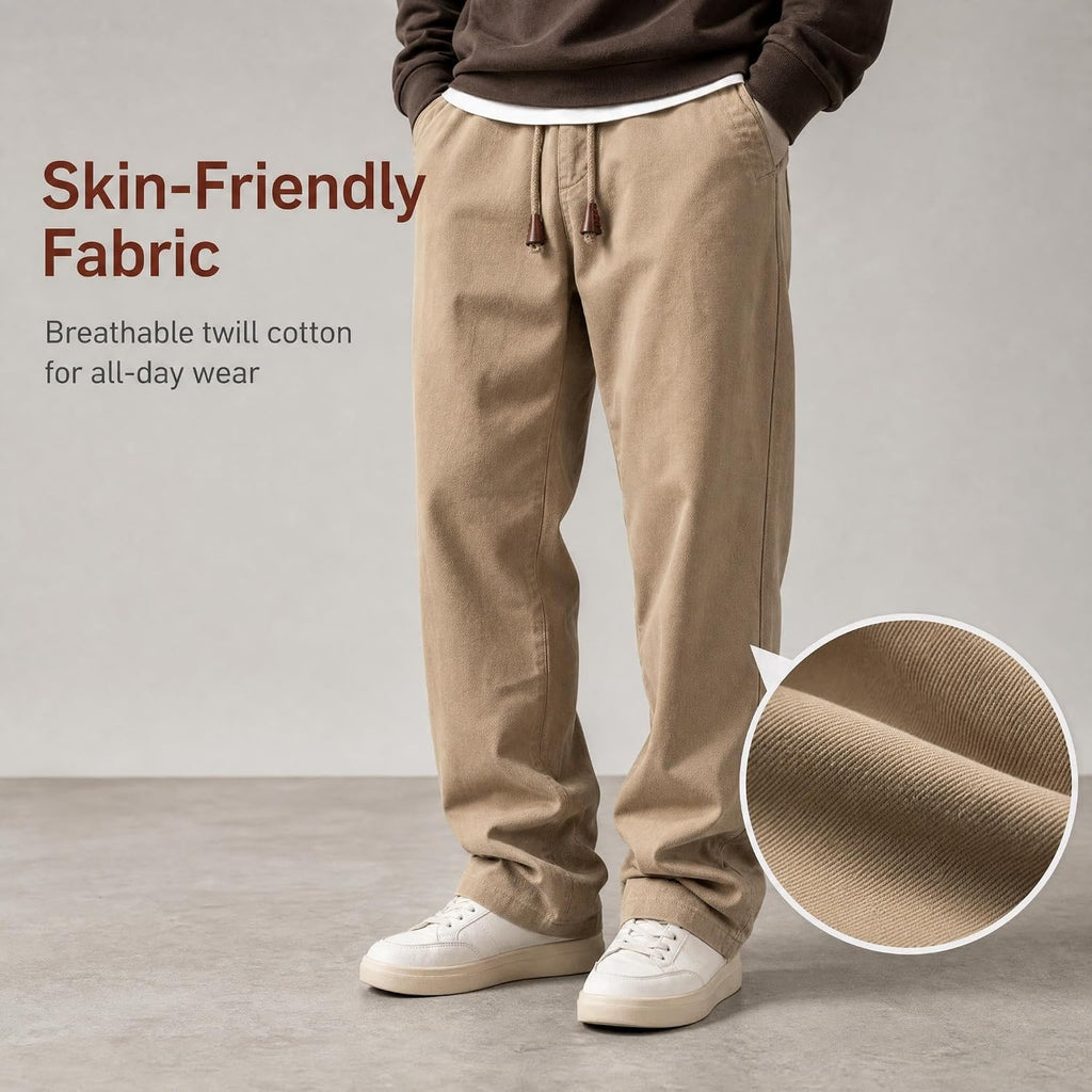 Boys' Solid Color Drawstring Elastic Waist Chino Pants
