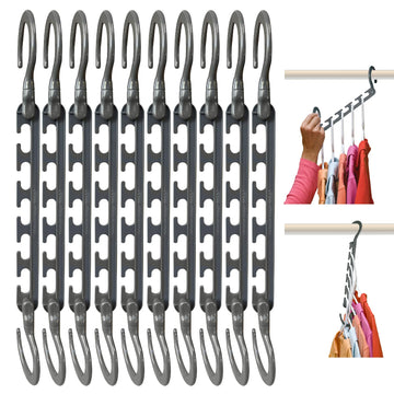 Space Saving Closet Hangers, 10-Pack, 360° Swivel, Grey