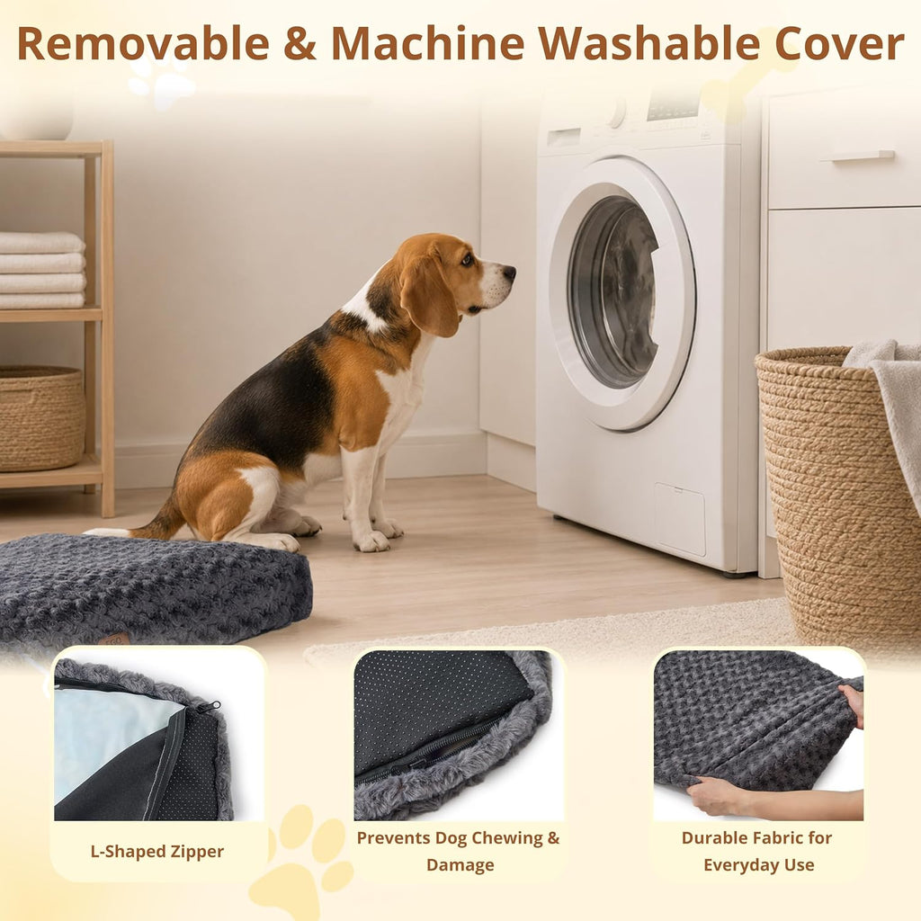 Dog Bed for Medium Dogs, Shredded Memory Foam, Washable, Non-Slip