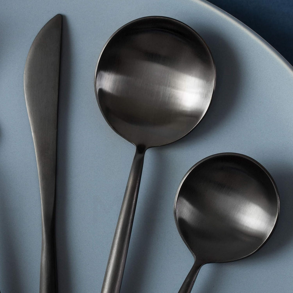 4 Sets of 5 Pieces Matte Black 18/10 Stainless Steel Flatware, Stainless Steel Kitchen Utensils
